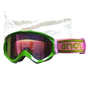 Anon | Women’s Snowboarding Goggles | Green/Pink | Excellent Condition